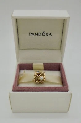 Authentic Pandora 25th Anniversary 14k Yellow Gold 0.25ctw Diamond Charm 750416D - Image 1 of 4