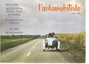L'AUTOMOBILISTE 40 1975 CITROEN TRACTION 22 TRACTION 15/6 15 SIX TRACTION 11 D - Imagen 1 de 2