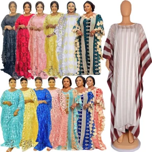 Vestidos africanos Dashiki encaje flor mujer Dubai suelto caftán noche fiesta vestido - Imagen 1 de 72