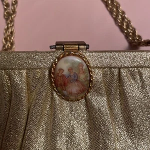 Borsa pochette da sera clip cammeo catena Juliart oro vintage vecchi soldi - Foto 1 di 13