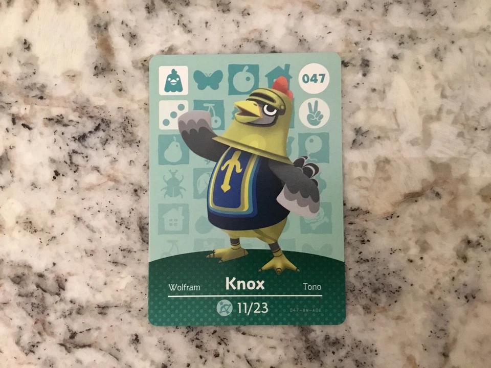 KNOX #047 Animal Crossing Amiibo Authentic Nintendo Mint Card From Series 1