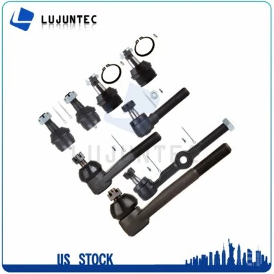 Fits 1987-1991 GMC V2500 Suburban Brand 8Pcs Upper Lower Ball Joint Tie Rod End - Image 1 of 4