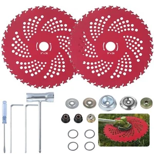 9"x 36 Teeth Carbide Tipped Blade kit for Brush Cutter Trimmer Weed Eater 2 Pack - Picture 1 of 17