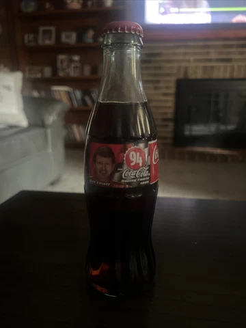 BILL ELLIOT NASCAR COLLECTOR  8OZ. COKE GLASS BOTTLE STILL SEALED GOOD CONDITION Cover