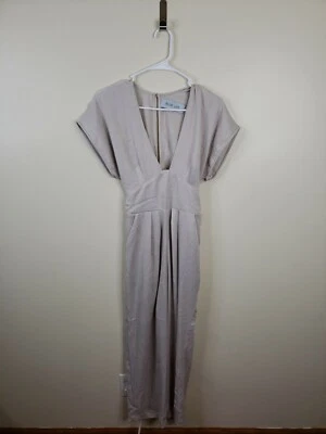 Blue Life Ogla Beige Textured Pants Jumpsuit Sz S - Image 1 of 4