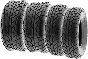 Pair of 4 Sunf 21X7-10 20X10-10 Hardpack Race Sport ATV UTV Quad Tire 6 PR A021 - Picture 1 of 9
