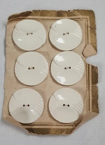 New Vintage Plastic Buttons Off White Colour Large Size x6 - Picture 1 of 4