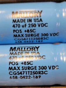 CGS471T250R3C QTY 6 MALLORY / CDE CAP ALUM 470UF 250V SCREW - Picture 1 of 3