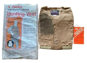 Nesco Hunting Vest New Old Stock Cotton Size Small Brown - Picture 1 of 14