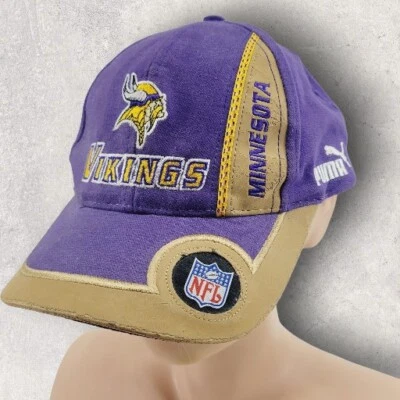 Gorra de colección Puma Minnesota Vikings NFL púrpura línea profesional lona ajustable Foto 1 de 4