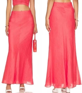 Free People Hansen & Gretel Allison Maxi Skirt L Coral Lined NWT $259 - Picture 1 of 10