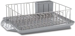 3-Pc Dish Drying Rack Set - Large w/Drainboard & Utensil Holder, Rust-Resistant - Picture 1 of 5