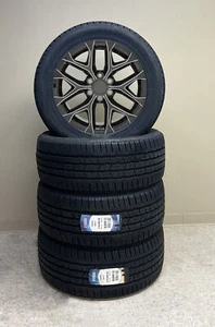 GMC 20" Black Milled Snowflake Wheels 275/60R20 Tires Sierra Yukon Denali - Picture 1 of 2