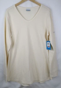 Columbia Men's Size XL Ali Peak Long Sleeve Fleece Tunic V-Neck Top Ivory NEW - Picture 1 of 4