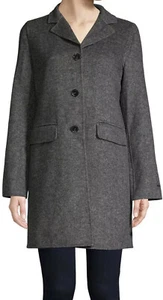 Chaqueta Abrigo Tahari Sophia Gris Sarga Cuello Mezcla Lana. Talla L. ¡NUEVO CON ETIQUETAS! - Imagen 1 de 12