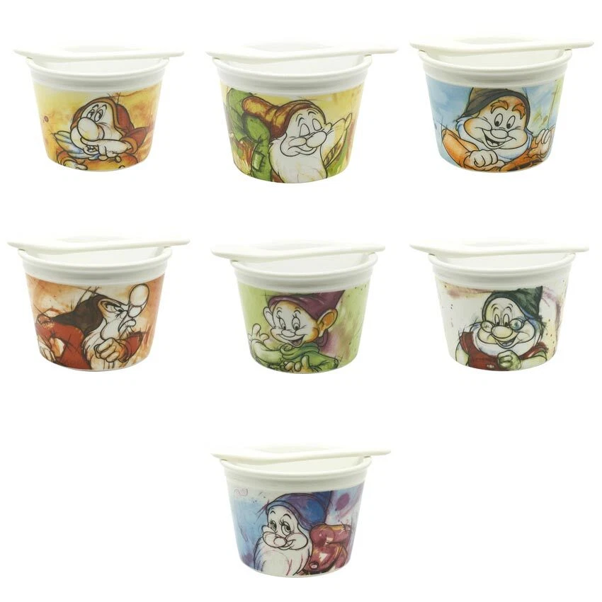Becher Eis Sahne mit Löffel Sieben Zwerge Seven Dwarfs Disney EGAN - Bild 1 von 1