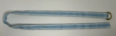 Brooks Brothers 346 Women's Blue White Striped Polyester Belt L - Image 1 of 4