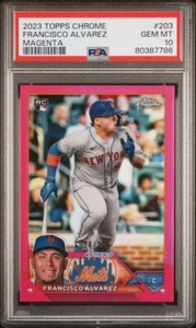 2023 Topps Chrome #203 Francisco Alvarez RC Magenta Refractor /399 PSA 10 - Picture 1 of 1