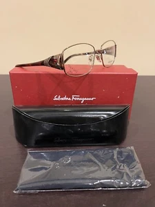 NUOVI occhiali da vista Salvatore Ferragamo 1788-B 656 oro marrone cristalli 53-17-135 custodia - Foto 1 di 12