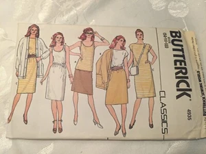 VTG BUTTERICK 4935 WOMAN BUST 36 38 40 SEWING PATTERN TANK TOP SKIRT DRESS SUIT - Picture 1 of 6