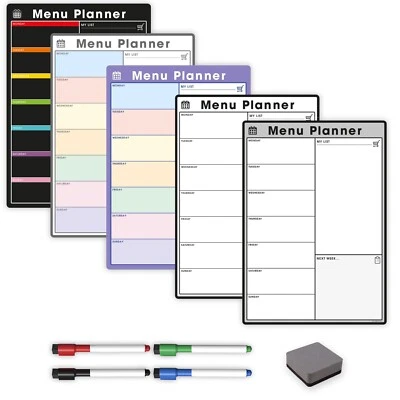 Weekly Meal Planner for Fridge | Magnetic Whiteboard Calendar and Shopping List - Image 1 of 4