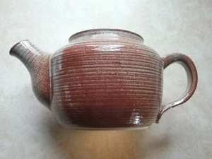 Studio Pottery Hand Turned Signed ~ Ann. Teapot Stoneware 4" spout filter holes - Picture 1 of 9