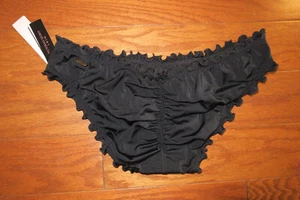 XS ❤️ Victoria's Secret Swim suit BOTTOMS Swimwear❤️RUCHED BACK BIKINI BLACK NEW - Picture 1 of 4