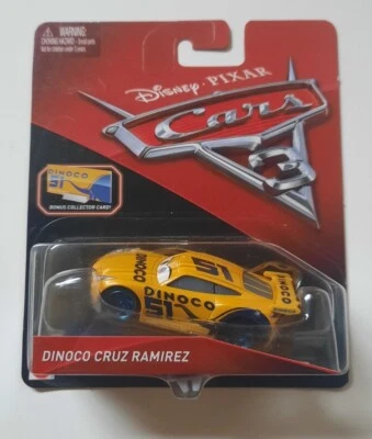 CARS 3 Disney pixar DINOCO CRUZ RAMIREZ 51 + card 2017 RARO NUOVO mattel maclama - Immagine 1 di 4