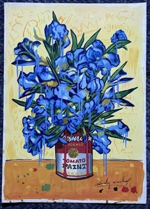 Andy Warhol (Handmade) Zeichnung auf altem Papier signiert & gestempelt, Vintage Kunst - Bild 1 von 4