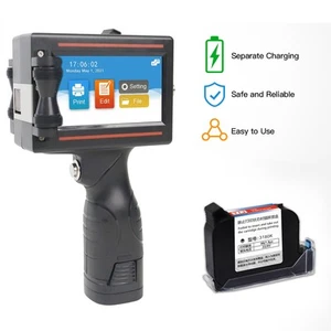 D10 Handheld Inkjet Printer Date Barcode Printing w/ Quick-Drying Ink Cartridge - Afbeelding 1 van 12