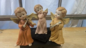 Set of 3 Vintage Homco Ceramic Christmas Instruments Angel Cherub Figurines   - Picture 1 of 16