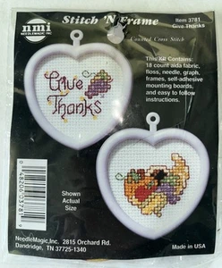 Counted Cross Stitch Mini Kit 3781 Give Thanks Stitch N Frame NMI Cornucopia - Picture 1 of 2