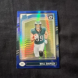 Will Shipley 2024 Donruss Optic Rated Rookie Blue Hyper Prizm #298 Eagles - Picture 1 of 2