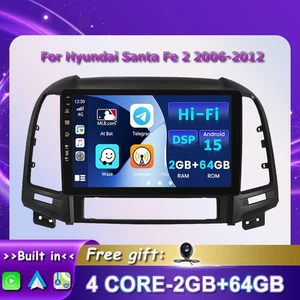 Android 15 Navi für Hyundai Santa Fe 2 2006-2012 Autoradio Radio GPS 2G+64GB - Bild 1 von 15