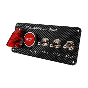 Racing Car Ignition Switch Panel LED Toggle Engine Start Push Button Starter 12V - Picture 1 of 14