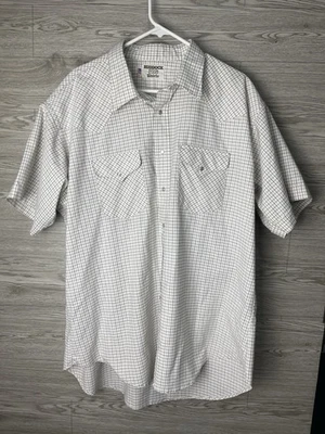 Vintage Ruddock Flying R White Pearl Snap Western M XL - Image 1 of 4