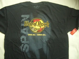 HRC Hard Rock Cafe Online Black Flag Logo Spain T Tee Size XL NEW - Picture 1 of 5