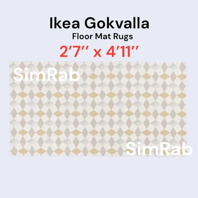Alfombrillas IKEA Gokvalla - Patrón Geométrico Blanco/Taupe/Plateado/Dorado Foto 1 de 4