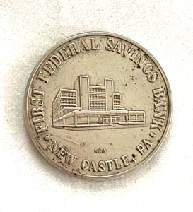 ERSTE BUNDESSPARBANK New Castle, Pennsylvania PA DRIVE SAFE PARKING Medaille - Bild 1 von 2