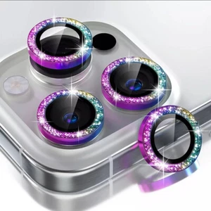 Glitter Bling Metal Ring Camera Lens Protector For iPhone 16 Pro Max 15 14 13 12 - Picture 1 of 17