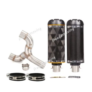 For Benelli 600 Mid Exhaust Pipe Slip On 51mm L&R Muffler Rear Escape Tail Tip - Picture 1 of 13