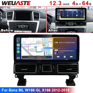 Android Car GPS 12.3'' Navi Wifi Media 4+64G For Mercedes Benz ML W166 2012-2015 - Foto 1 di 11