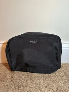 Gucci Parfums Black Cosmetic Pouch Make Up Nylon Travel Bag With Zip Unisex - Picture 1 of 12