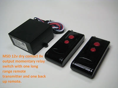 MSD-INC 12V DC 15A 315MHZ dry contact momentary relay switch 2 long range remote RP11P2