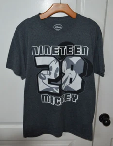 Disney Mickey Mouse Nineteen 28 Gray T-Shirt Adult Size Medium New With Tags - Picture 1 of 16