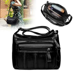 Women's PU Purse Shoulder Bag Multiple Pockets Cross Body Handbag Adjust Wallet - Picture 1 of 7