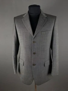 Burberry London Mens Blazer Long Sleeve Wool Plaid Gray Size 50 - Picture 1 of 13