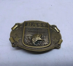 Bass Anglers Sportsmanship Brass Western Belt Buckle - Picture 1 of 4