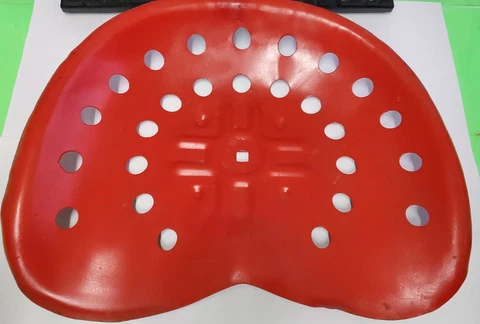 Vintage Red Metal Stool Seat Cover