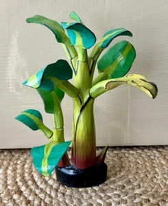 Escultura de árbol de plátano de madera pintada tallada a mano de colección C Descripción - Imagen 1 de 11